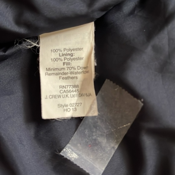 J. Crew Navy & White Striped, Mixed Blend Down Feather Puffer Vest - Picture 12 of 15